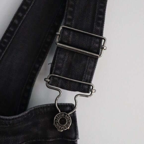 H&M Mama Dark Wash Black Small One Piece Denim Maternity Dungaree Bib Overalls - Picture 5 of 15